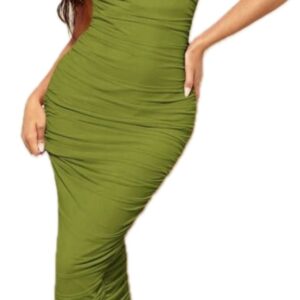 Robe de soirée mode pour femme, couleur unie, épaules dénudées et moulante pour événements et rassemblements