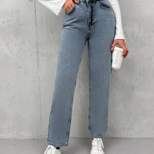 Jeans Décontractés Pour Femmes À Jambes Droites